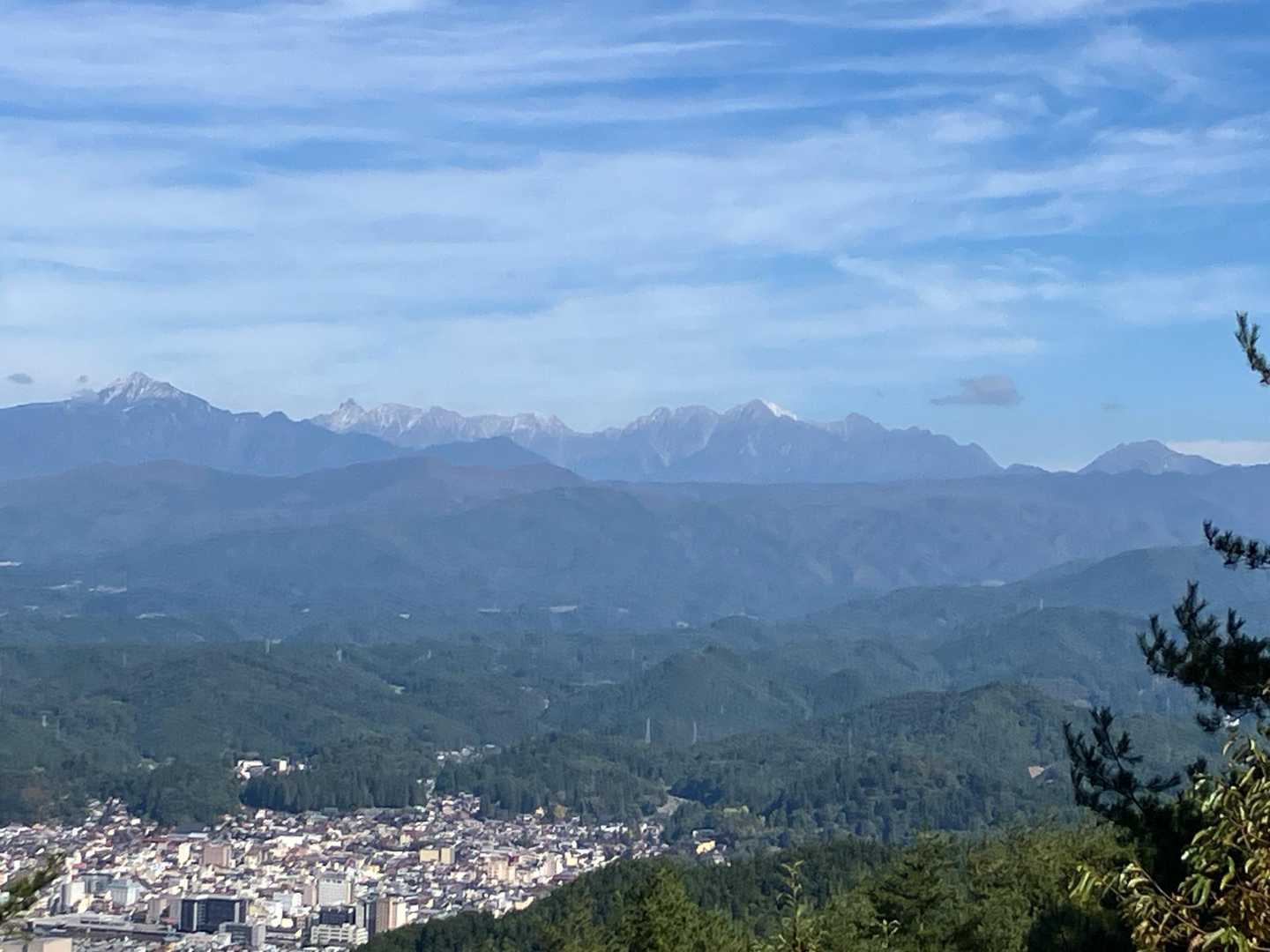 焼岳・穂高岳・槍ヶ岳・笠ヶ岳が見えます
