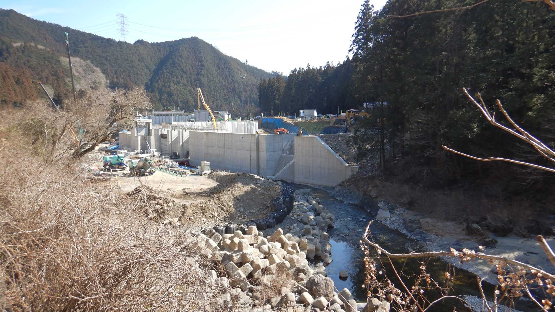 …いい気分も束の間、大芦川で工事が😱