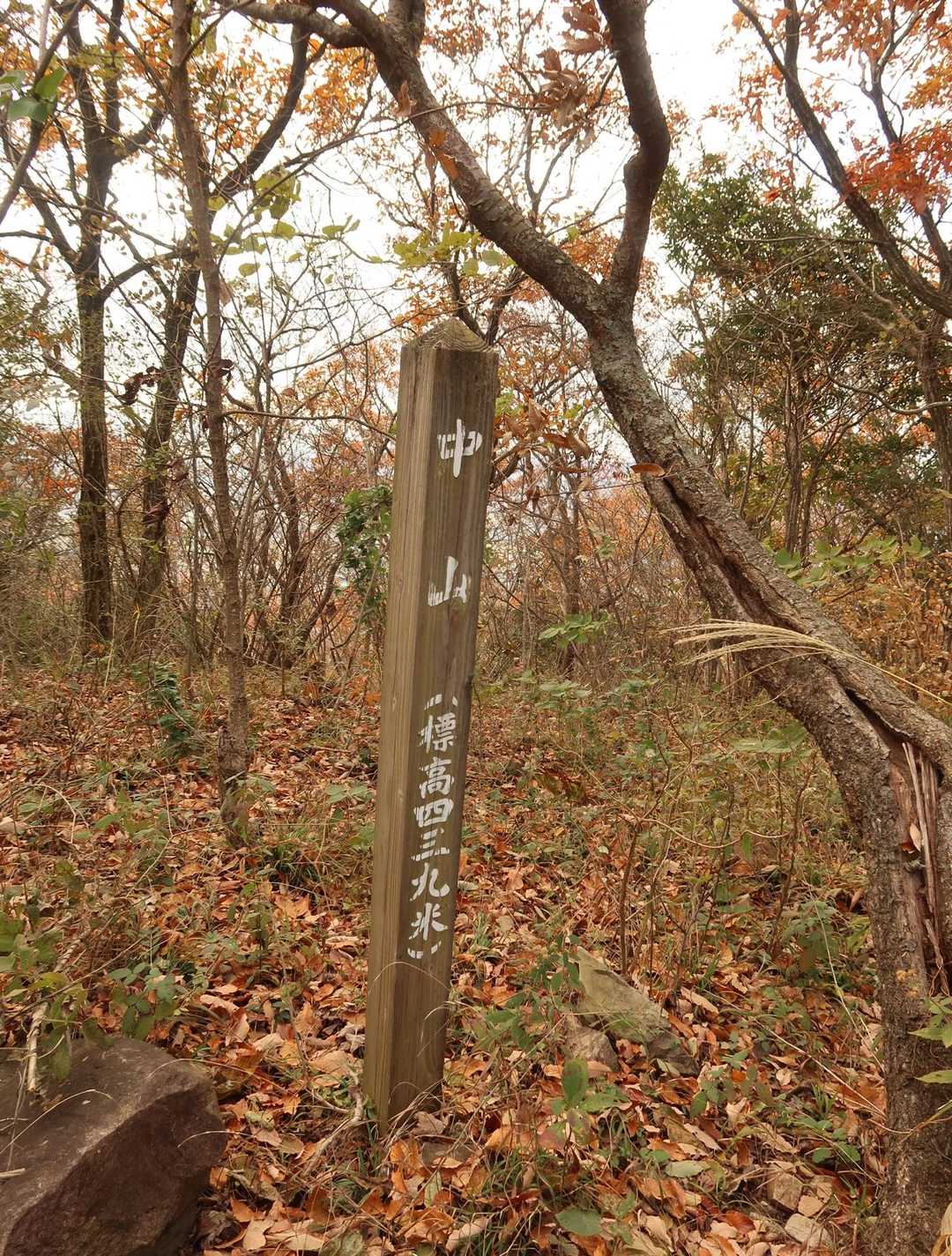 岩場を登り、四座目の中山到着