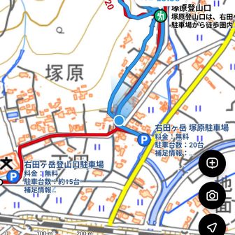 途中で軌跡がおかいしのに気づきました。往路と同じルートを歩いたのに、軌跡が分かれてます。