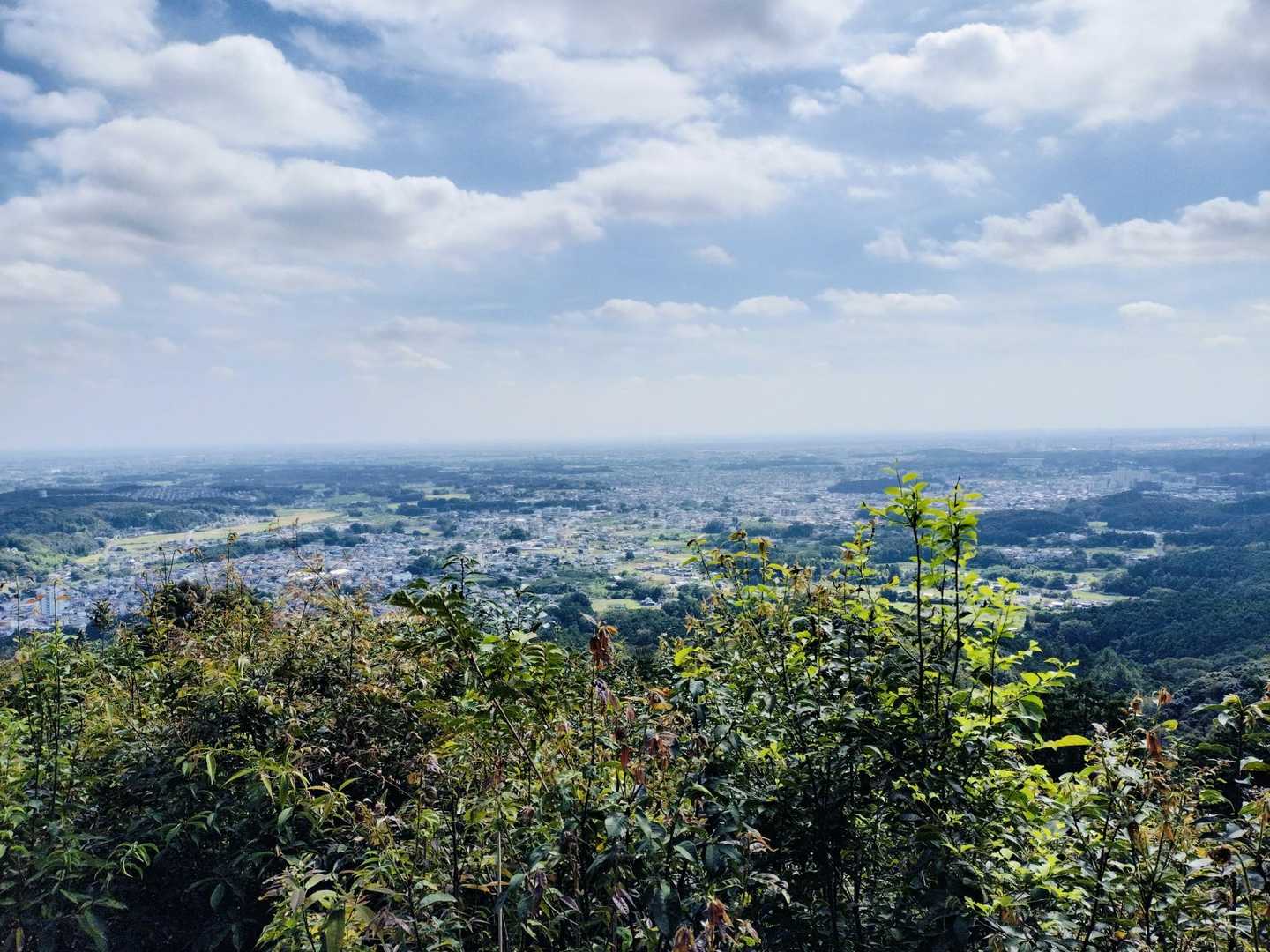 高取西山から越生の町