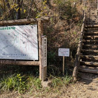 鳩吹山遊歩道西山入口に下りて…