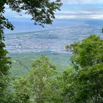 過去2度はガスで真っ白だったけど、初めてネオパラ山頂から景色を見られた。なかなか良い景色です。