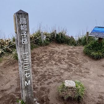 山頂着く頃にはガスが出だした😅