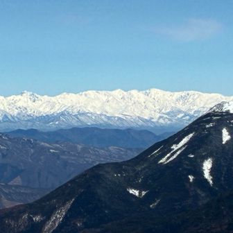 アップ⤴️で後立山連峰、
鹿島槍ヶ岳、五竜岳、白馬三山、