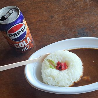 カレー、空腹に勝る調味料はない。コーラは美味しかった🤭