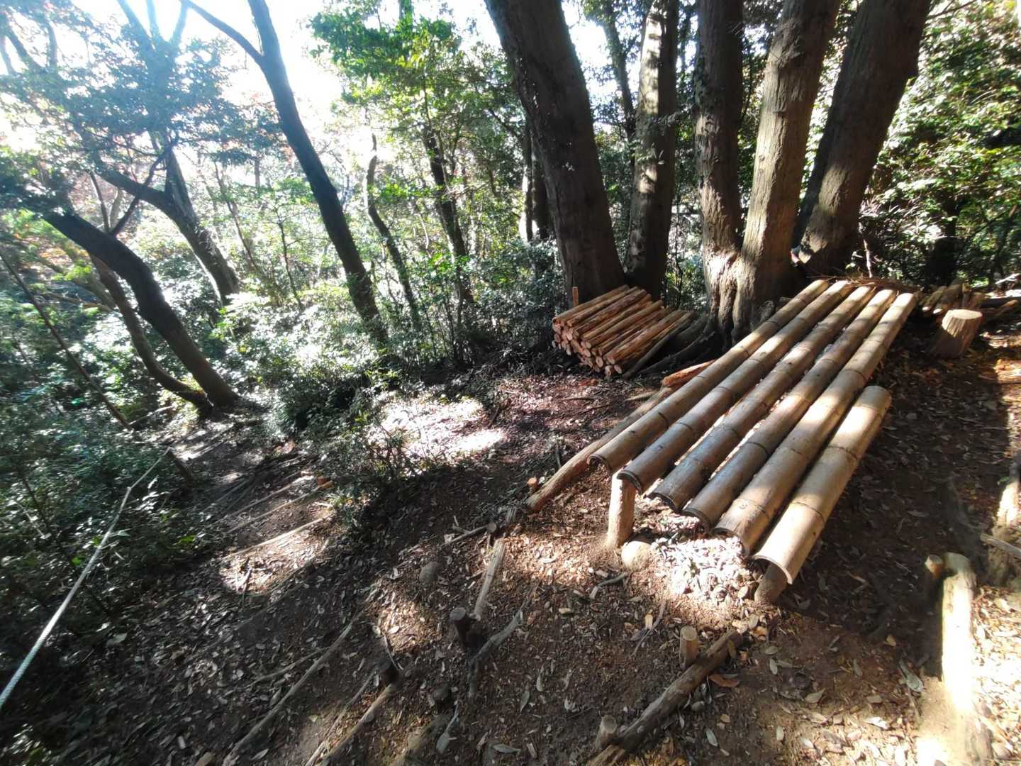 登山道は地元の方々に愛されています🌱
メンテナンス用の木材がキープされてますね🤗