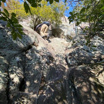 伽藍山　岩壁リベンジ🪨

前回　この岩場コースを知らずに左側からのぼったので今日はこっちから。
なんならこのミッションが今日のトップ的な🤭

高度感ハンパなかったです😆