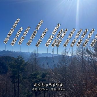 当初行く予定だった、奥茶臼山みえた