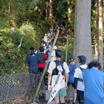 最初の登りで渋滞。