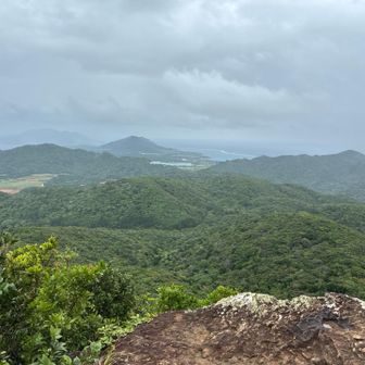山頂到着。東側の眺望です。