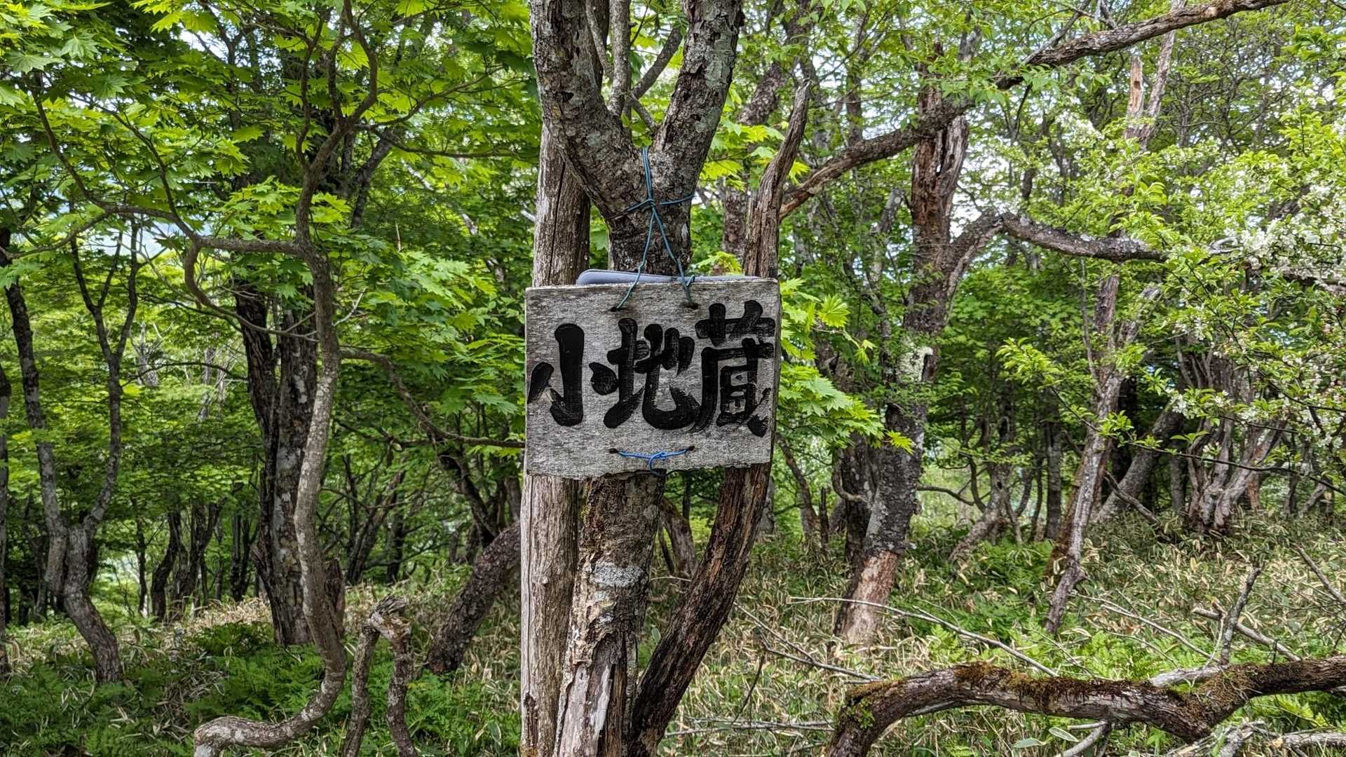 小地蔵岳の山頂プレート