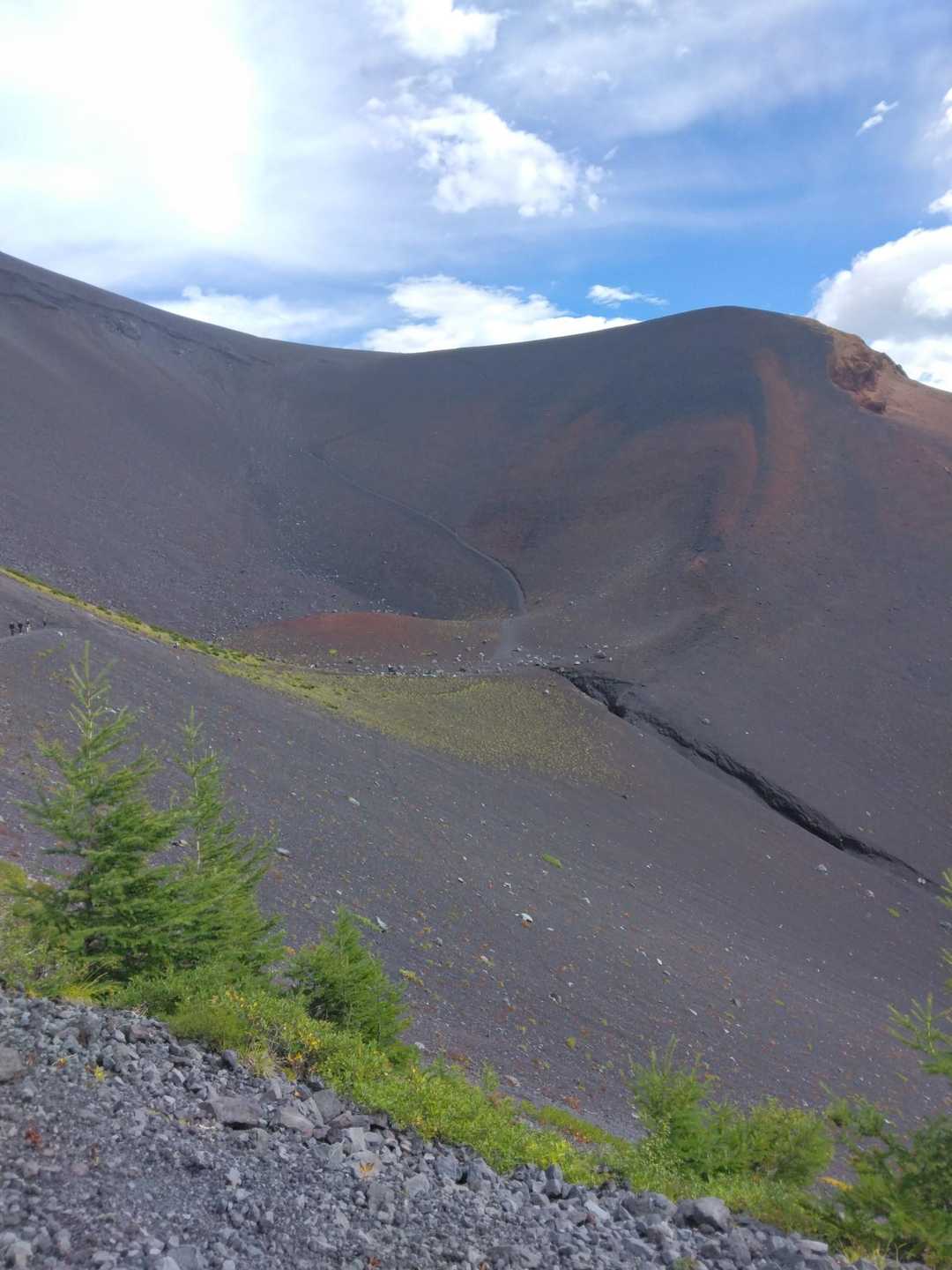 第一宝永火口と宝永山