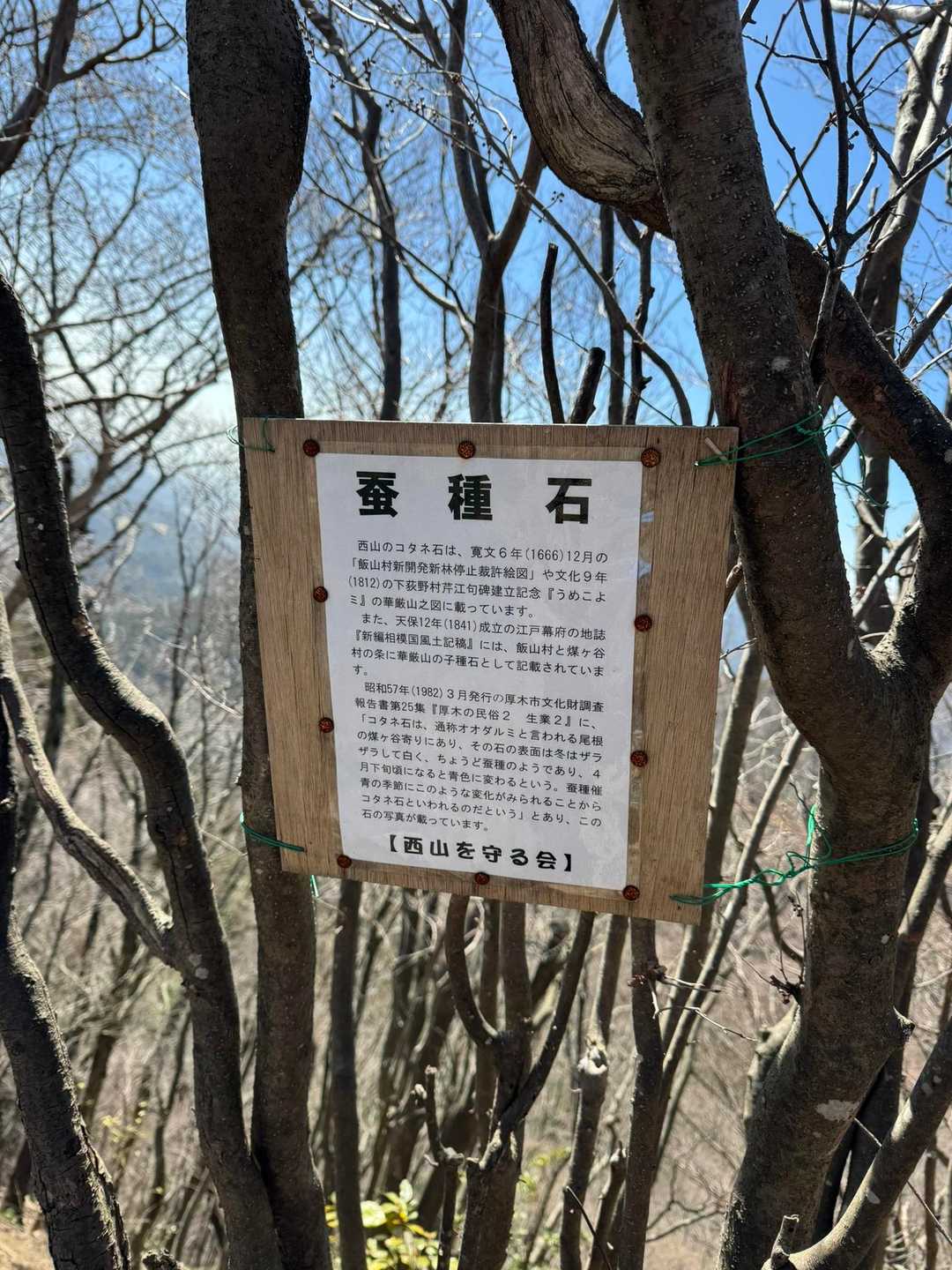 蚕種石の説明看板