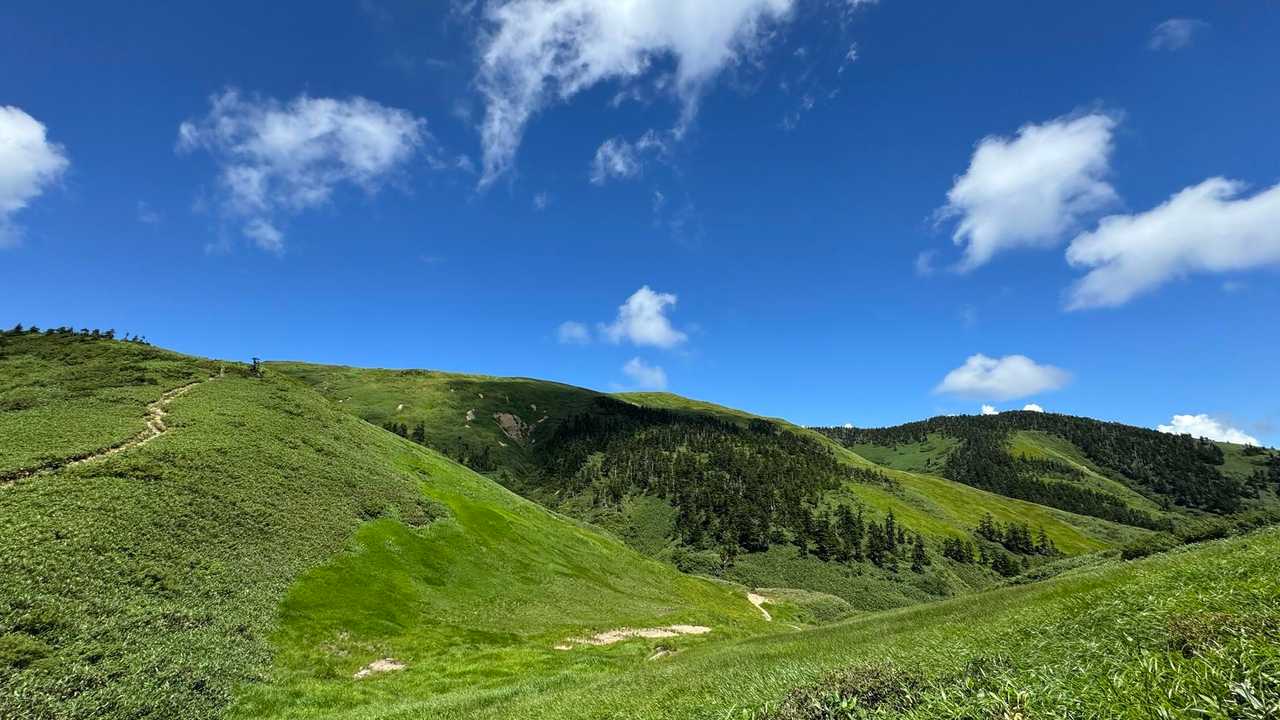 巻機山、夏空の夫婦登山 の写真 36