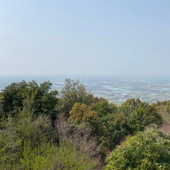 霞んで見づらいですが九州新幹線が見えます