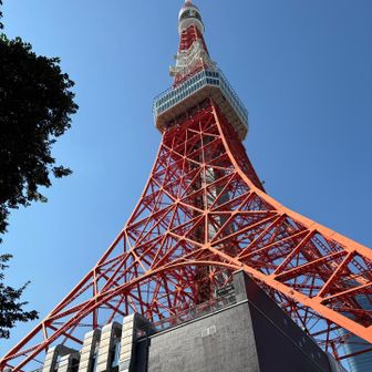 東京タワーを根元から眺める
