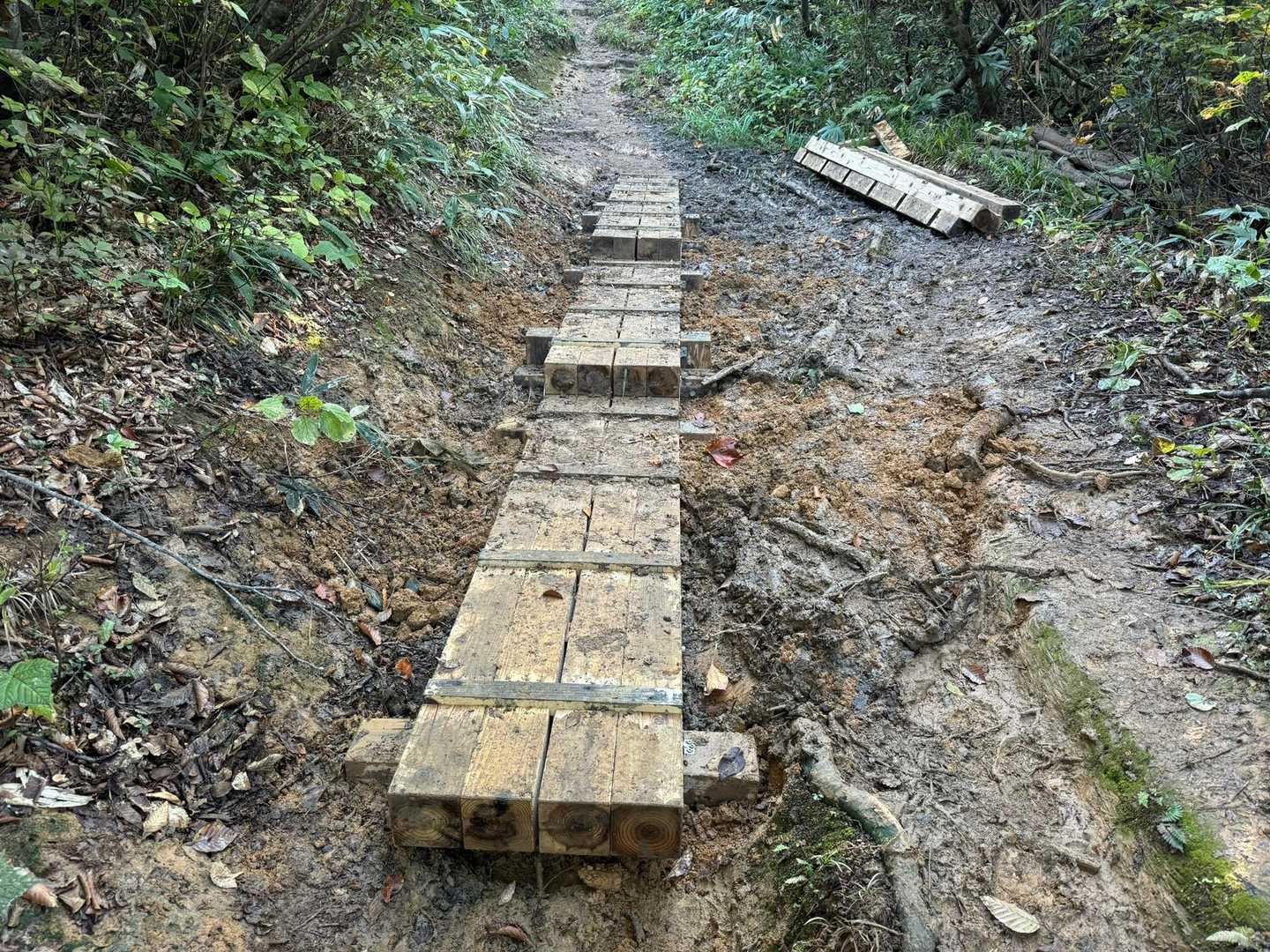 泥ゾーンの登山道も整備の真っ最中でした！これから凄く良くなりそうです。