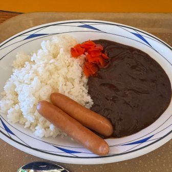室堂ビジターセンターまで戻ってカレー🍛で昼食（塩ラーメン🍜と迷った😁）
ウインナー2本入りで結構ボリューミー😋
少し濃い目の味付けは登山者向けに塩分多目だったりとか？？🧂
