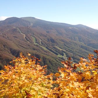風が無く穏やかです。
鳥兜山と地蔵岳、熊野岳が見えます。