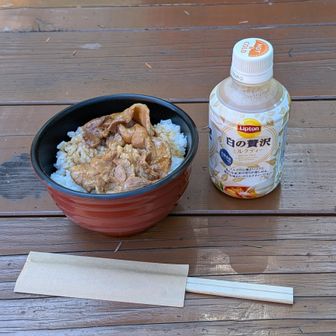 槍沢ヒュッテの豚丼で腹ごしらえ