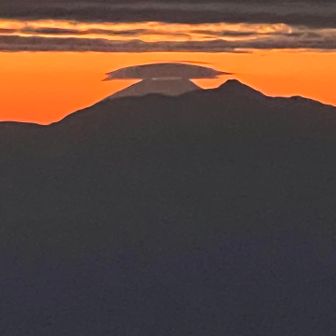 DAY2：笠雲がかかる富士山。風が強い証拠。南海上の台風の影響。
