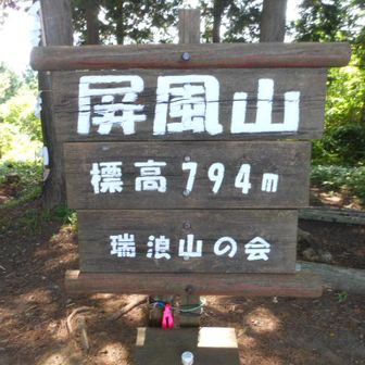 屛風山頂上　懐かしい看板