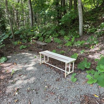登山口にベンチがあるのがうれしい