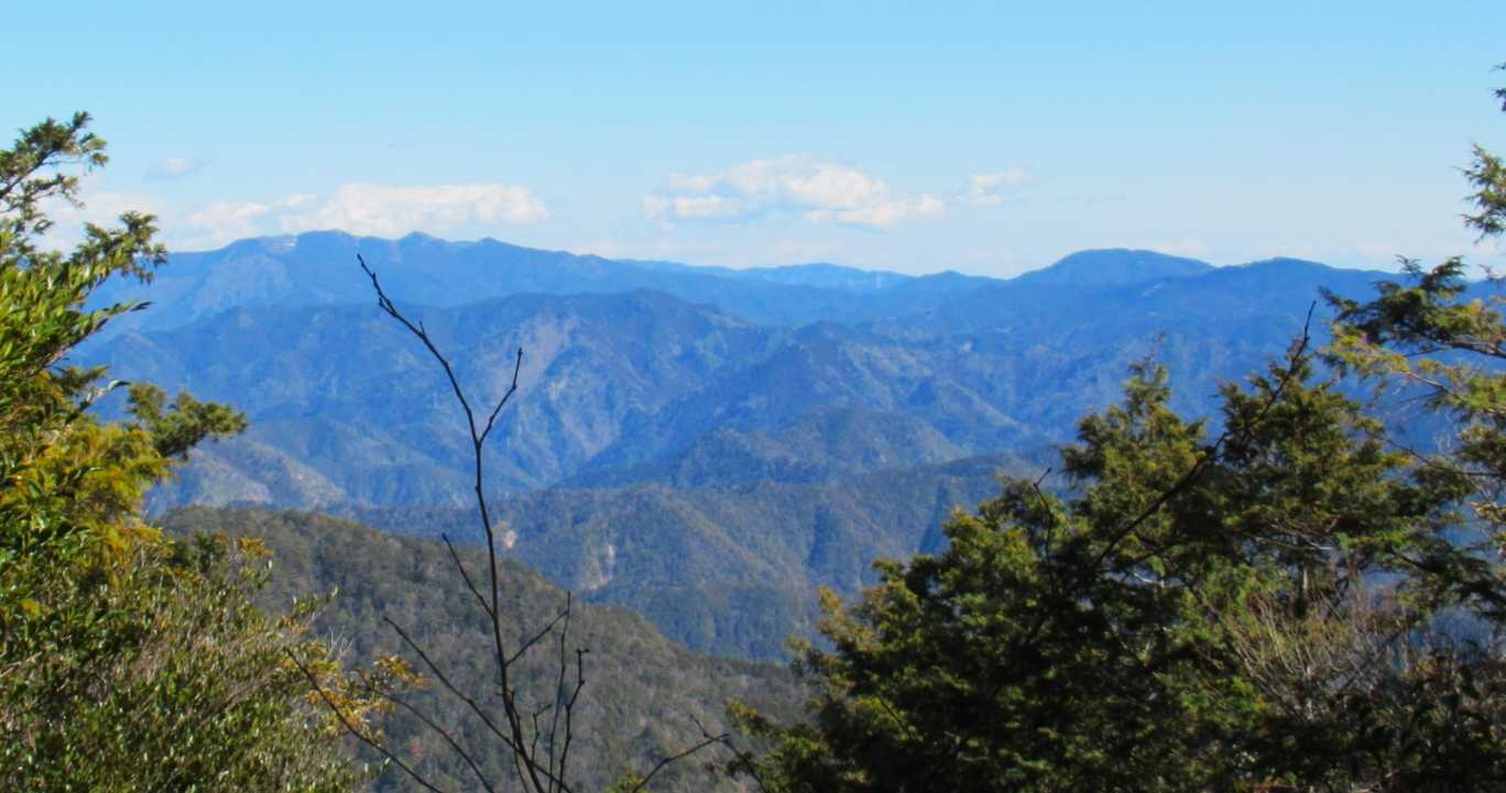 でも、すぐ先は樹間が開けていた。
左は白倉山、右は箒木山