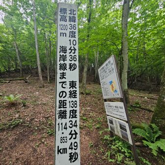 海岸線まで114.853km、標高1,200m。