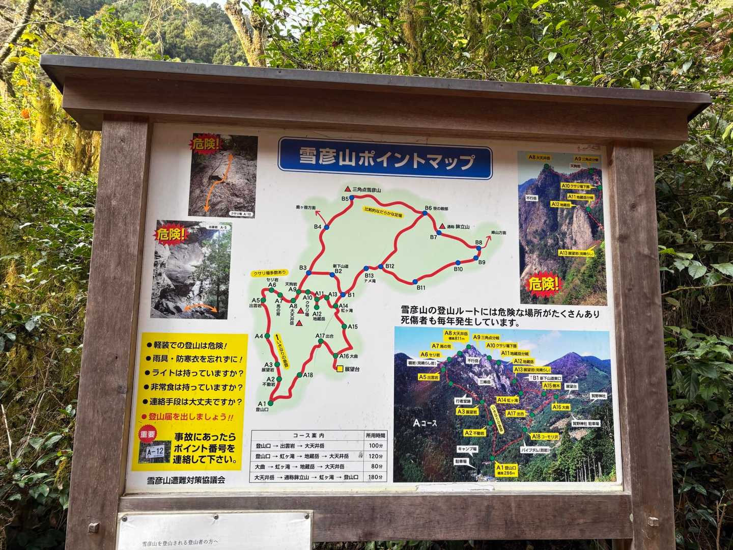A1から逆周り→A9天狗岩→B5三角点→A8大天井岳を通って下山するコースです😃