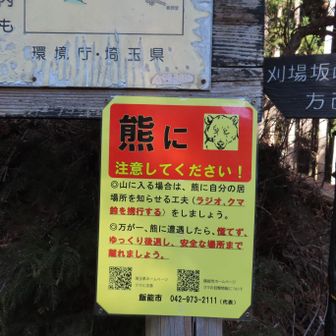 檥峠の熊出没注意の立札
🐻やはり居ますよね😨