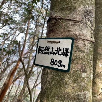 飯盛山到着、ひと息