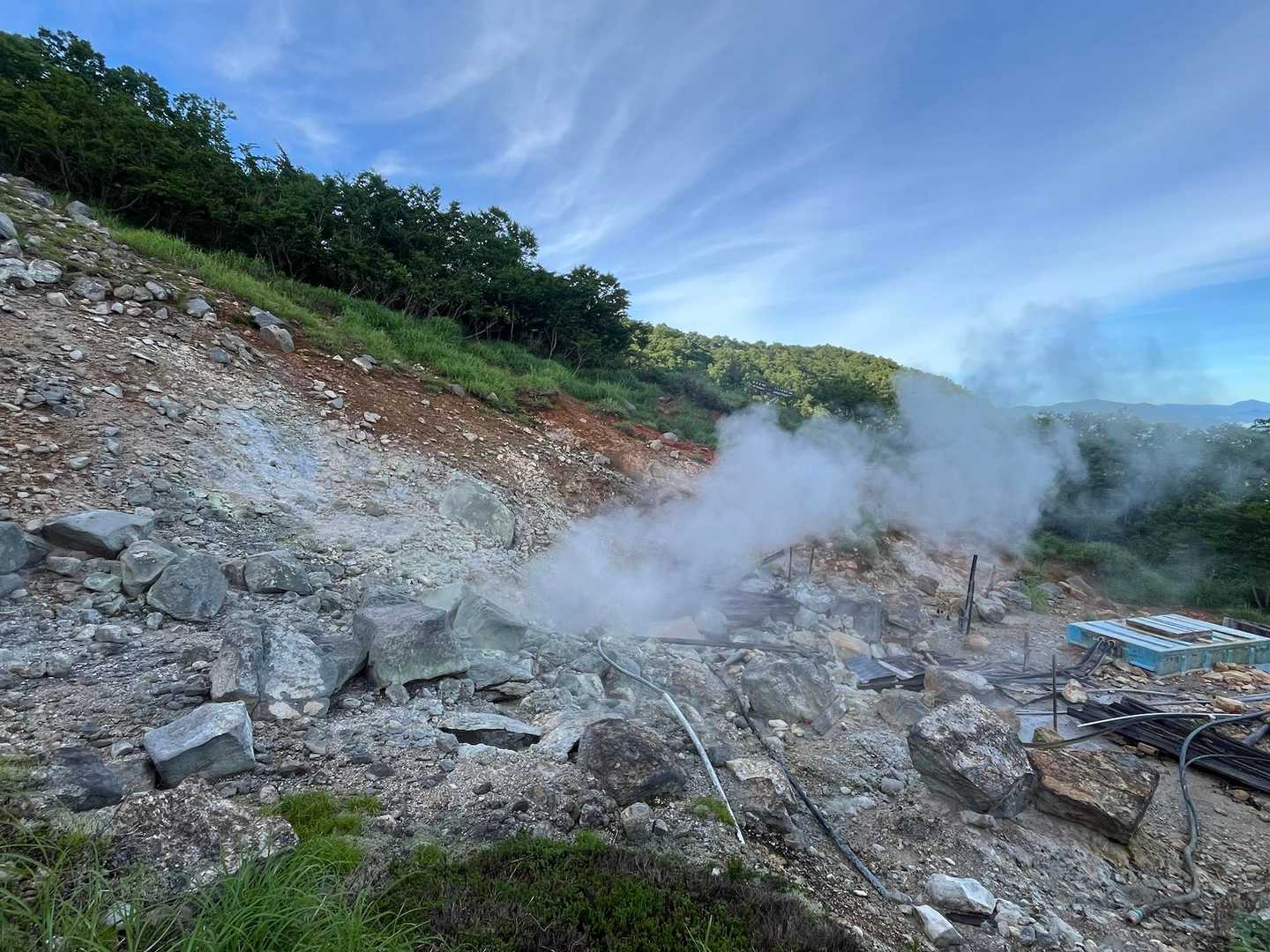 硫黄の煙で見損なって
この地点で道迷い
約15分ロス💦