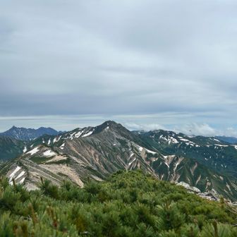 赤牛岳から水晶岳へ帰る