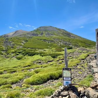 こちらから登ります。
奥にみえるのが乗鞍岳の山頂です