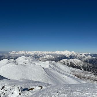 下りで余裕出来た
焼岳から槍穂高、裏銀座、立山までぜーーーーんぶくっきり　最高に鳥肌立った