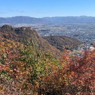 ここからは太郎坊山(だと思う)が見えます。向こうはきっと鈴鹿の山々。