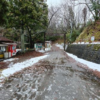 登り始めは小雨で途中から雪へ☂️