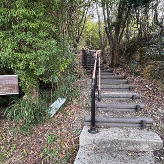 舗装された階段を登ると