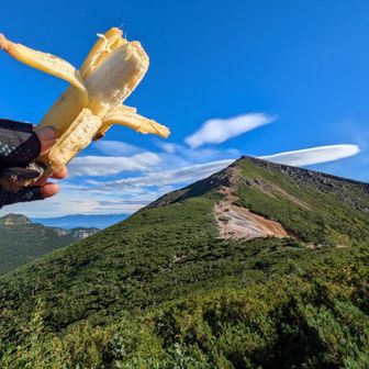 硫黄岳をみながら
オヤツタイム🍌