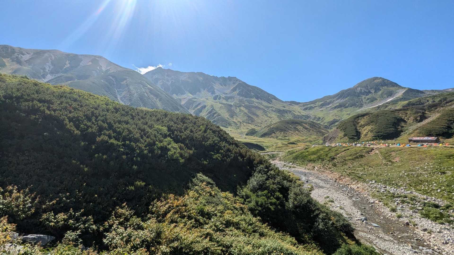 テン場🏕️抜けて、橋を渡り、室堂乗越へ😊