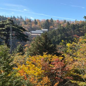 大嶺山寺の宿坊が見えました。ゴール近し