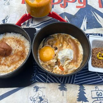 炊飯してしっかりと朝食