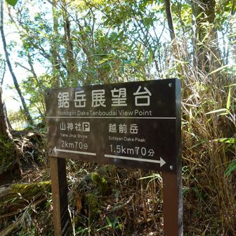 鋸岳展望台。実はここよりも北白ガレンからの方がよく見える