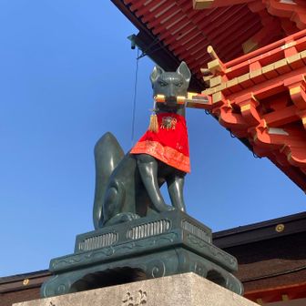 お天気が良いのでお狐さまも輝いています