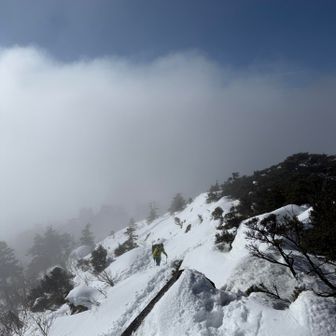 この辺はややトラバース気味
けど、斜度緩いので転がる心配はないです