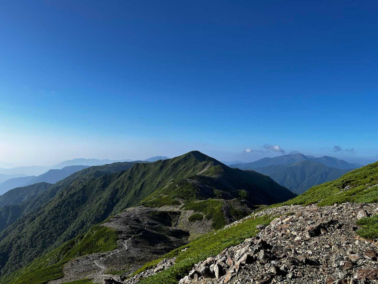中白根山-間ノ岳-農鳥岳-農鳥岳 縦走コースの写真