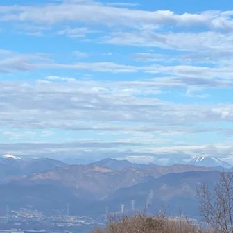 帰り道の見晴台からの男体山。(画面右)
雪のラインがくっきり。ダンディである。