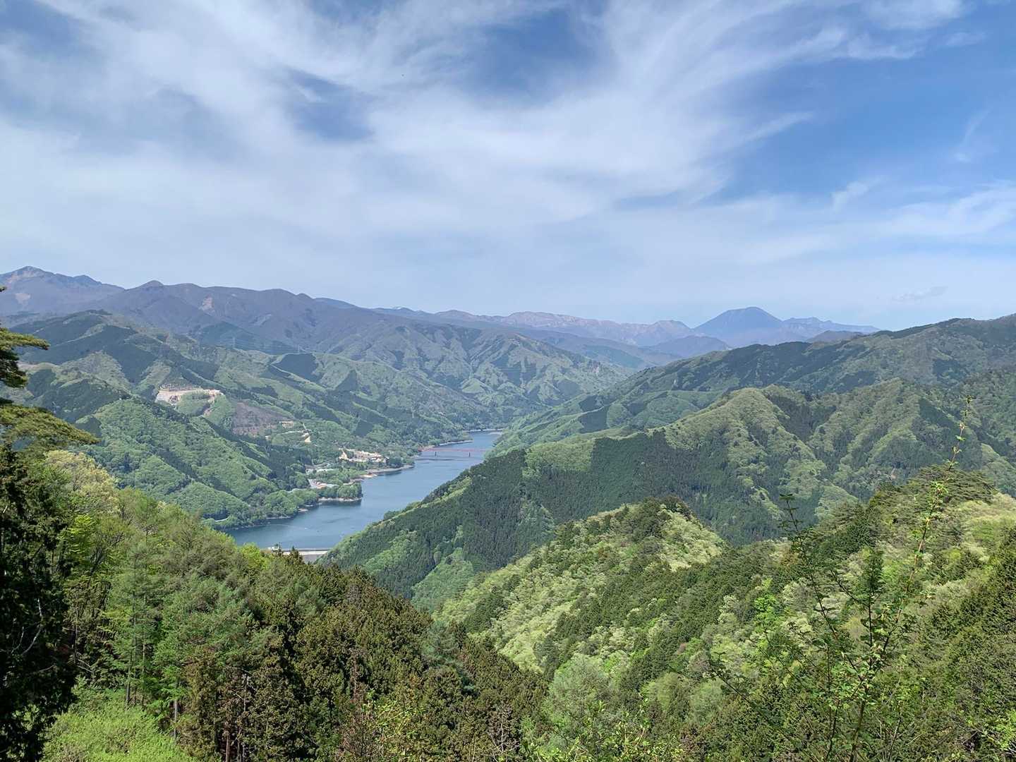 黄緑色の山と青い空と、ここまできて良かった🥰
下山は、砂防ダムに沿って歩くとルートが、
荒れていて、歩きにくい感じがしました。